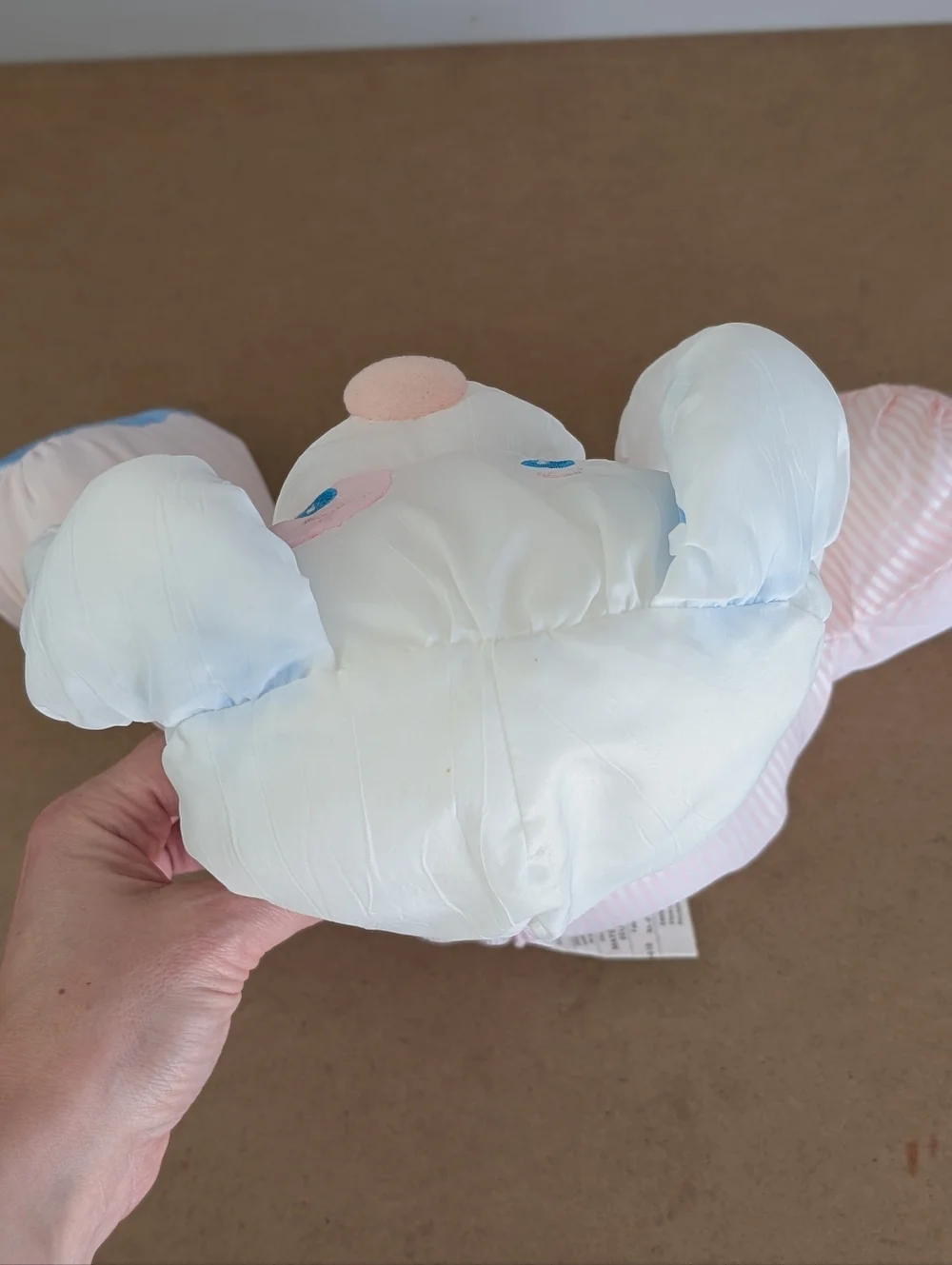 Vintage 1983 Puffalump Puppy Fisher-Price White, Pink, & Blue Nylon Toy Rattle - Picture 5 of 16